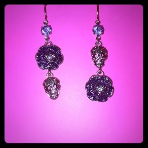Earrings Skull and Flower Betsey Johnson